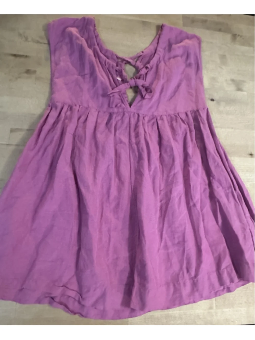 Free People Pink Orchid Linen Mini Olivia Babydoll Dress S